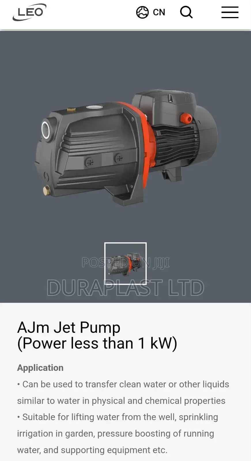1.5hp Leo Jet Pump