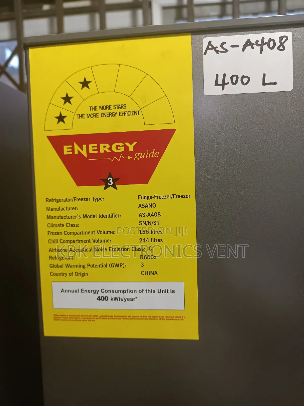Asano 400ltr Side /Side Refrigerator