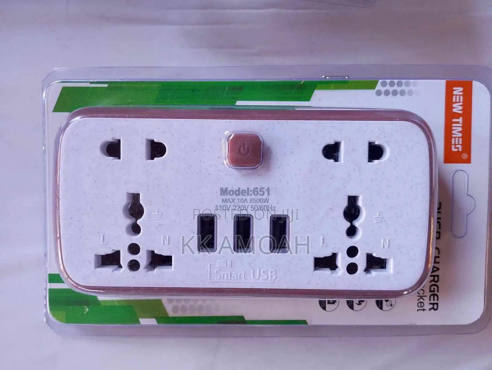 International Adapter Sockets With Three USB Phone Chargers