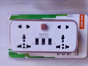 International Adapter Sockets With Three USB Phone Chargers