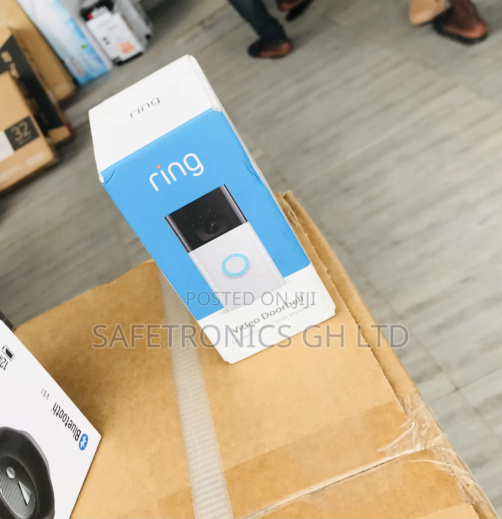 Adjustable White Security Camera Ring Doorbell