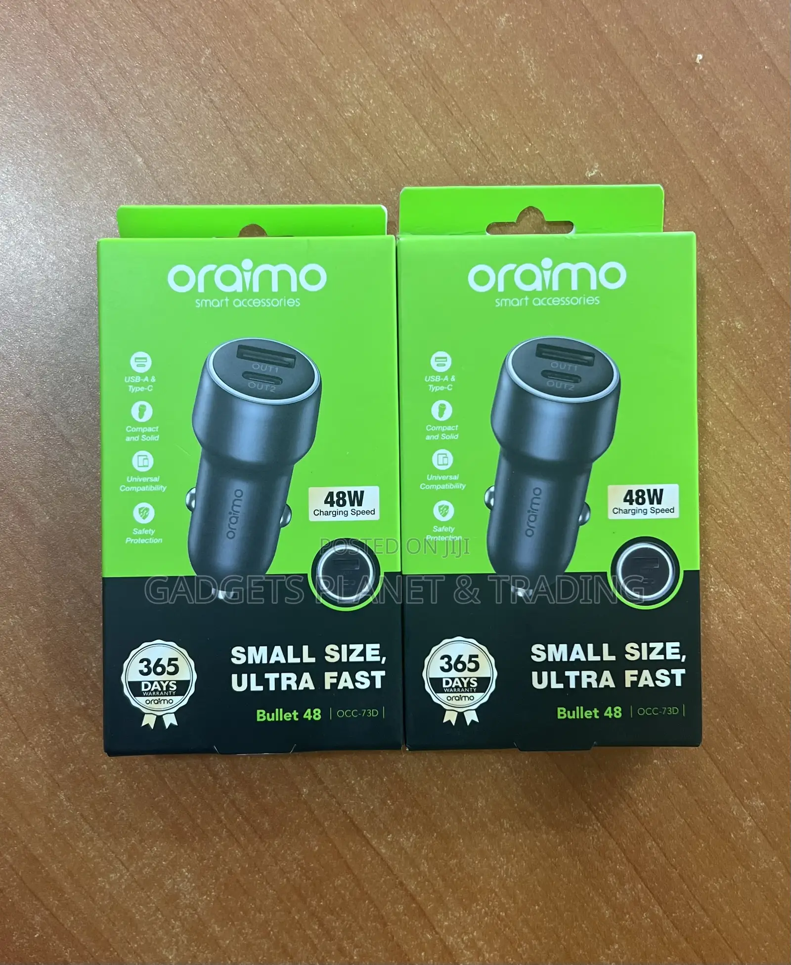 Oraimo Bullet 48 2 in 1 Car Charger (USB-A and USB-C) - 48W