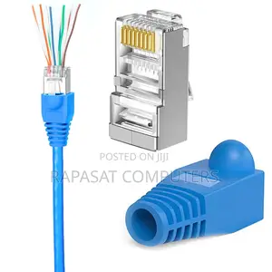 Shielded Cat6 Cat6a RJ45 Pass Through Plugs, 100pcs