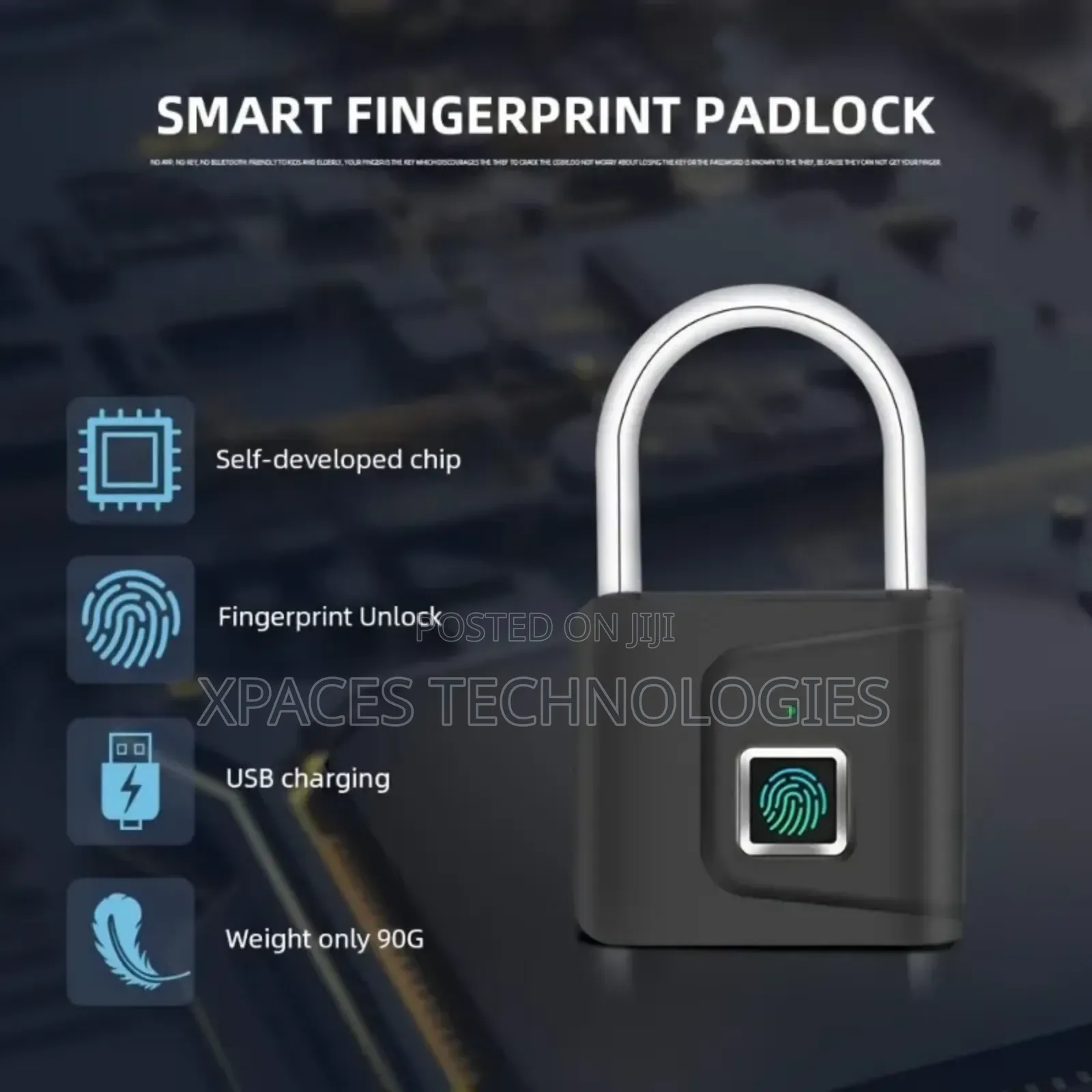 Smart Fingerprint Padlock, Security Door Lock