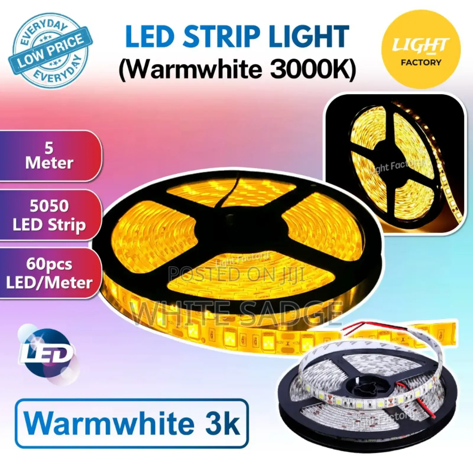 10meters Warm Sticker Ropelight 24vs