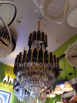 Modern Crystal Chandelier, Luxury Black Crystal