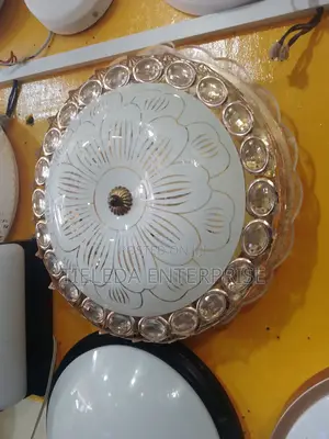 Glass /Gold Frame Ceiling Light
