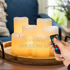Gerson Glow Wick LED Color Changing Wax Candles, 6-Piece
