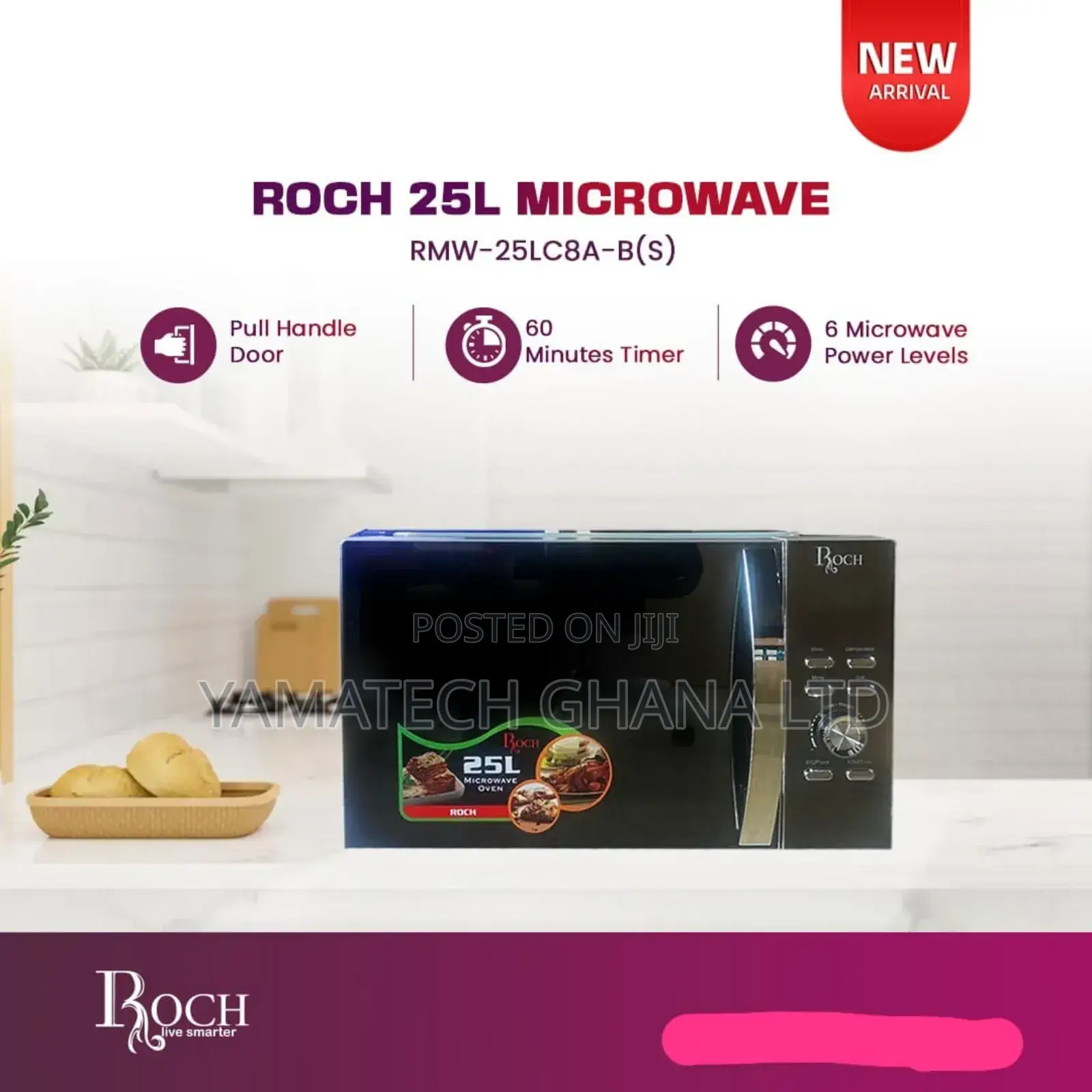 Roch 25 Litres Digital Smart Microwave With Grill Screen