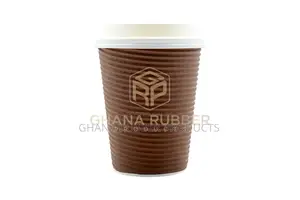 Ripple Paper Cups + Lids 12oz Brown (1000pcs)