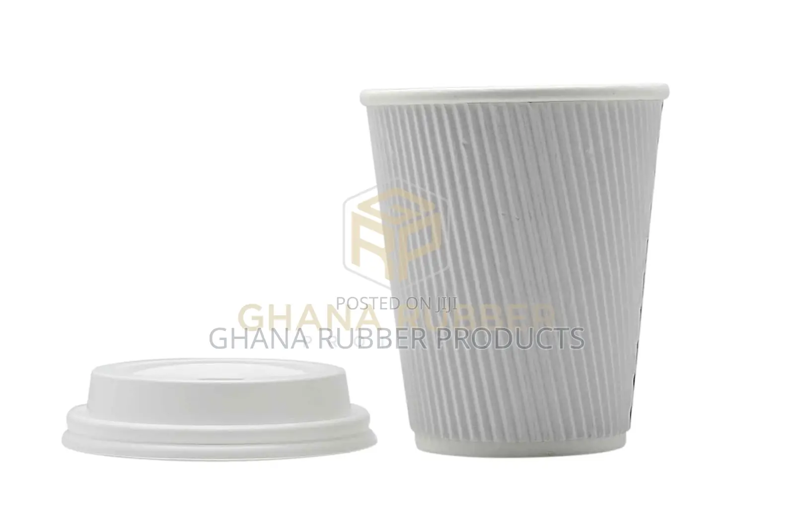Ripple Paper Cups + Lids 8oz White (1000pcs)