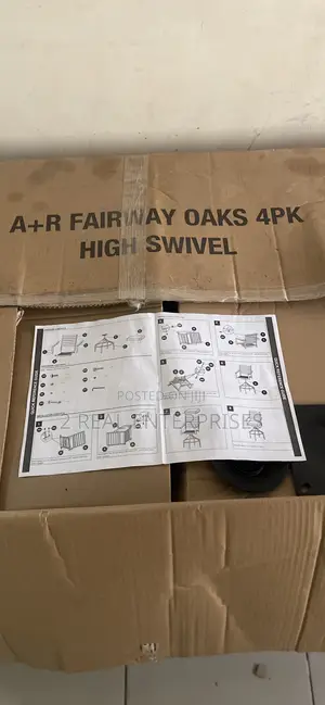 Allen + Roth Fairway Oaks 4 Set of Black Steel Frame Swivel