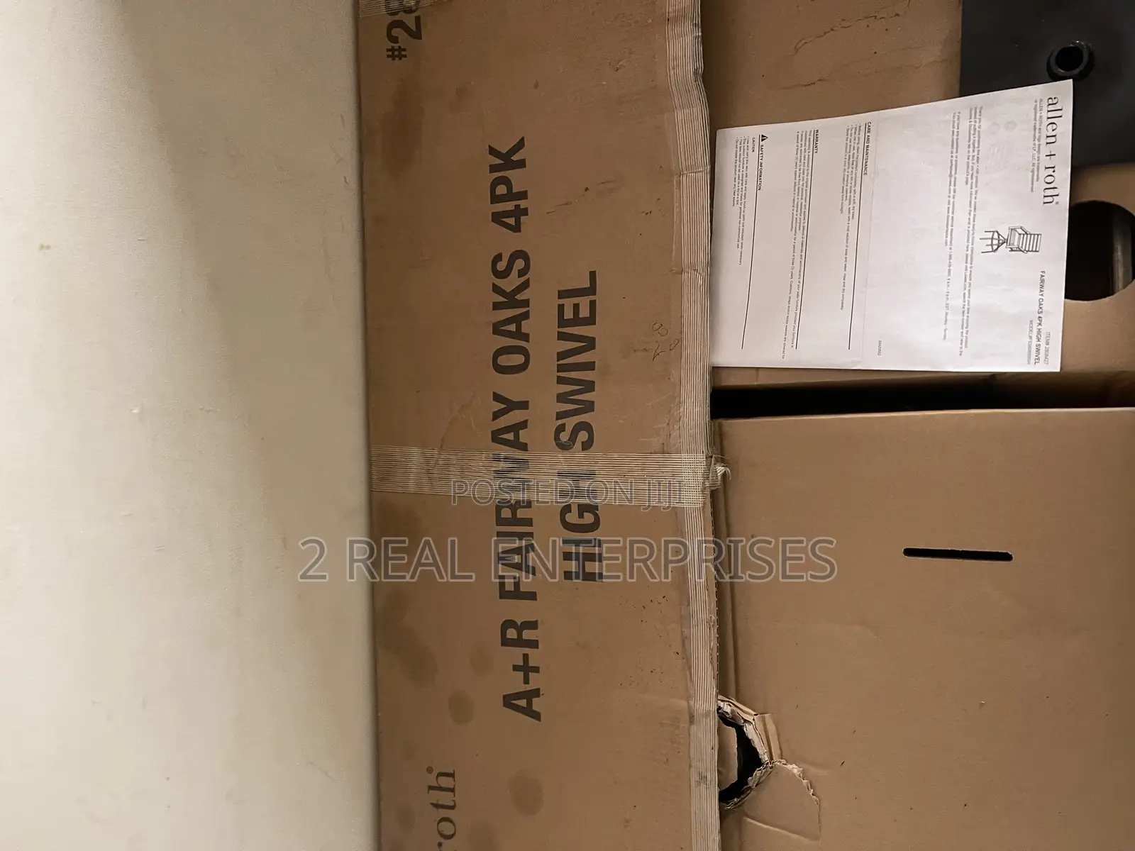Allen + Roth Fairway Oaks 4 Set of Black Steel Frame Swivel