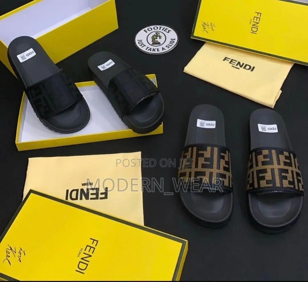 Fendi Gray Mink Slippers