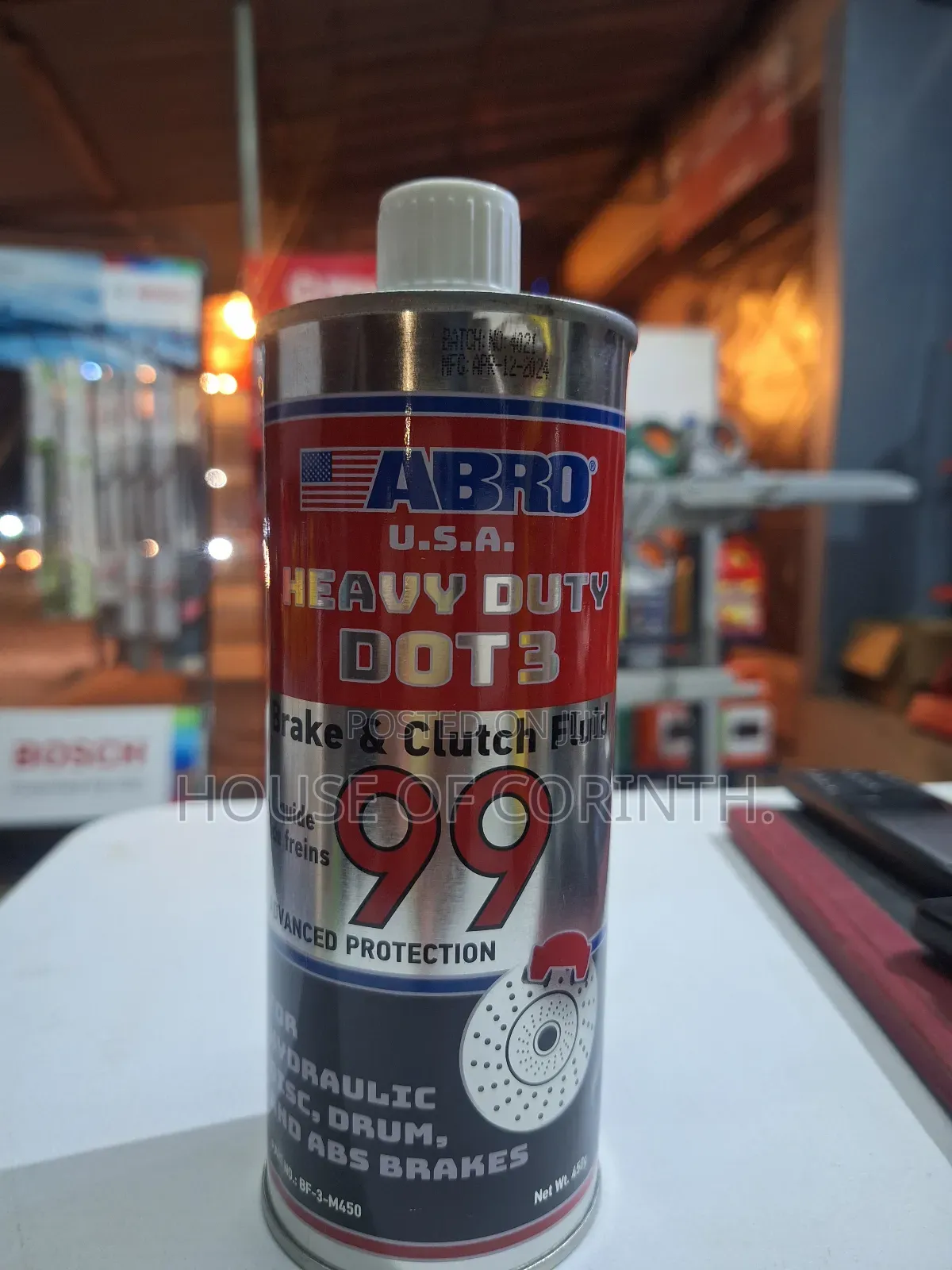 Brake Clutch Fluid. Dot3. ABRO-USA, Can Type 450g