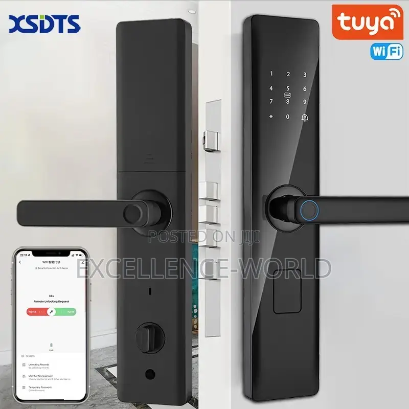 Smart Door Lock (Passcode, Card, Fingerprint, Key, App)