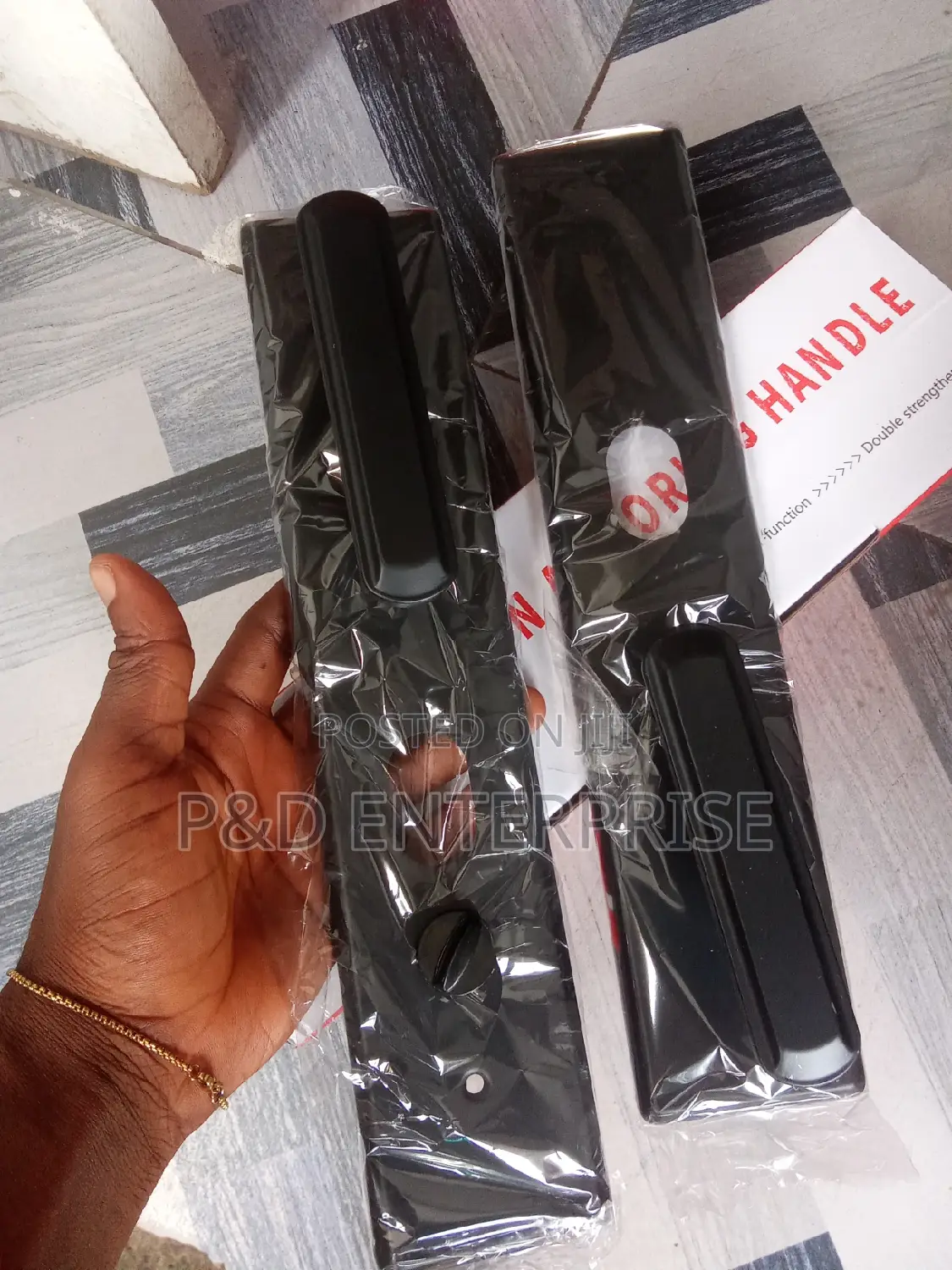Security Door Black Handle