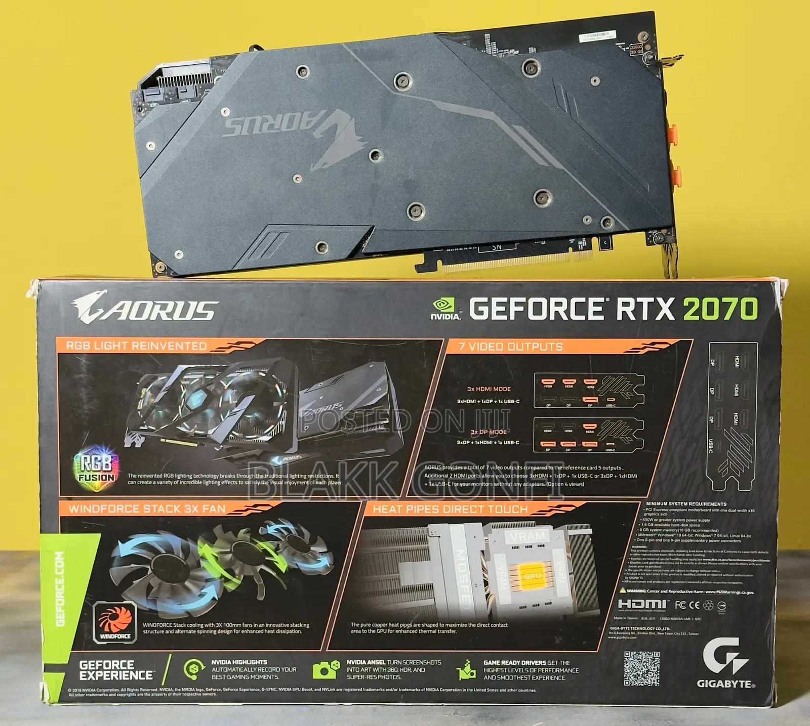 Gigabyte Aorus RTX 2070 8gb RGB Card