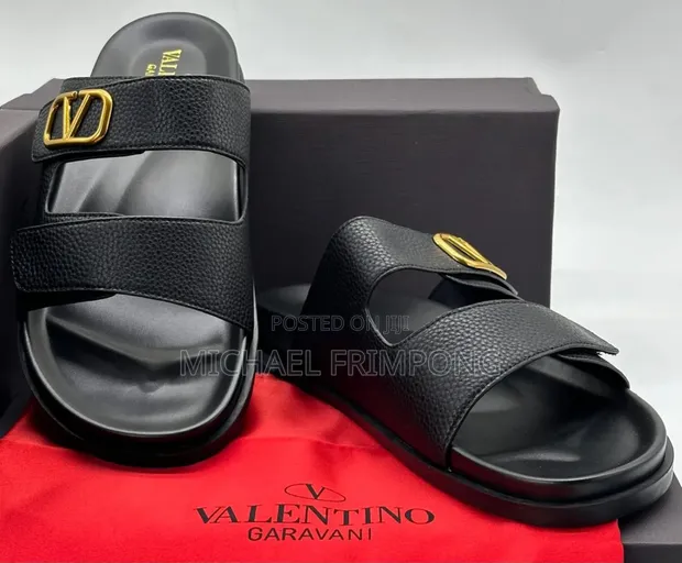 Valentino Latest Palm Slippers Black Valentino Palm_ Top Quality