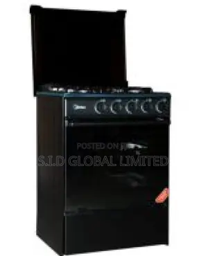 Embrace the Burn Ofmidea-4-Burner-Gas-Cooker-Black-Mirror