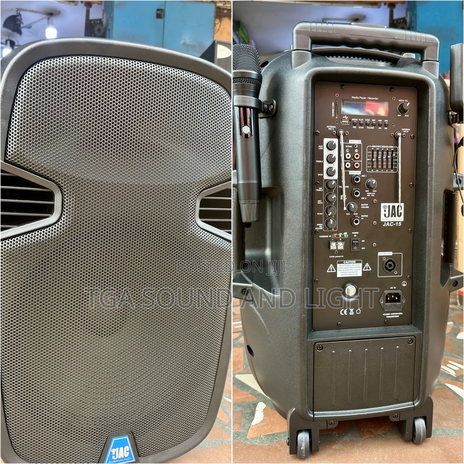 Jac 15 Active Rechargeable Speaker With Handheld Mics