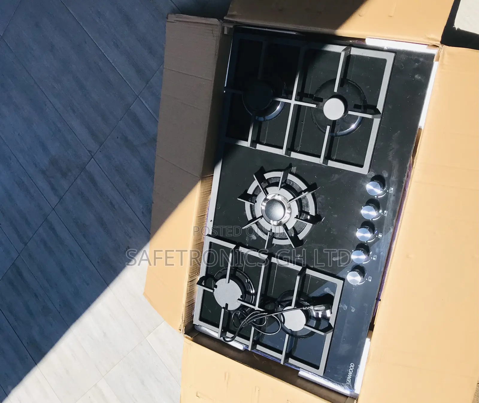 Adorable Black Glass Kenwood 5 Gas Cooker 90cm Ciramic