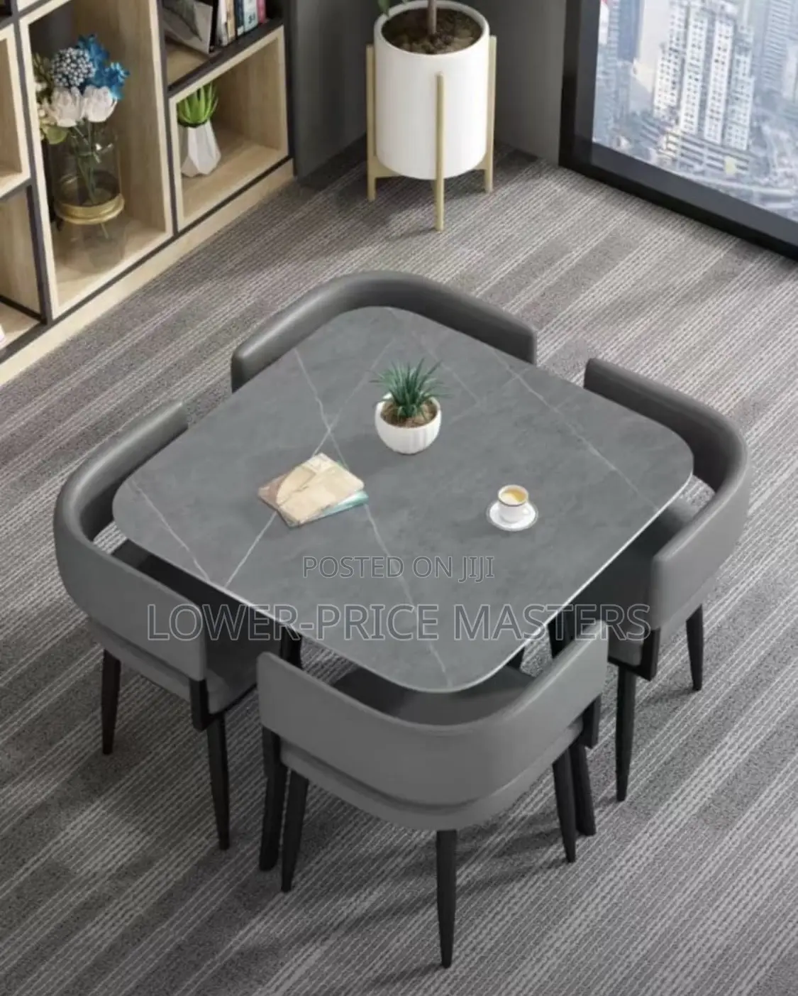 Modern 4 Chair Marble Dining Table