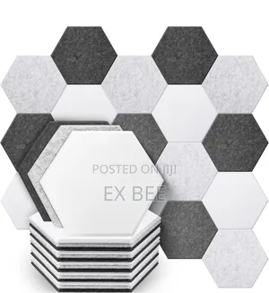 12pcs Hexagon Acoustic Panels Soundproofing Padding