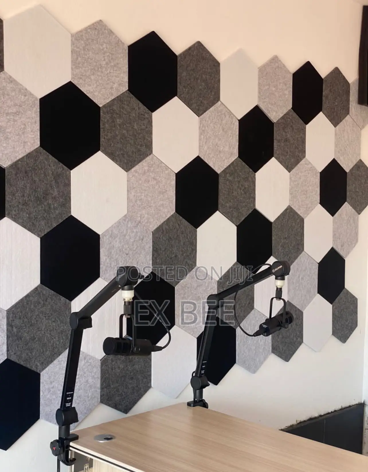 12pcs Hexagon Acoustic Panels Soundproofing Padding