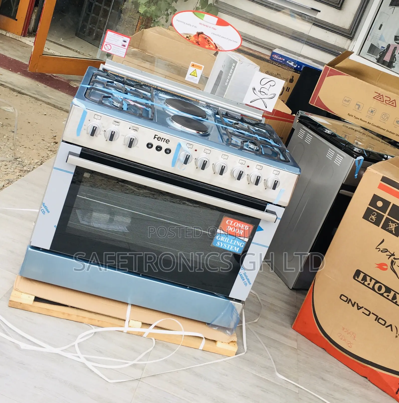 (4*2) Ferre 60x90 Auto Ignition Oven Gray