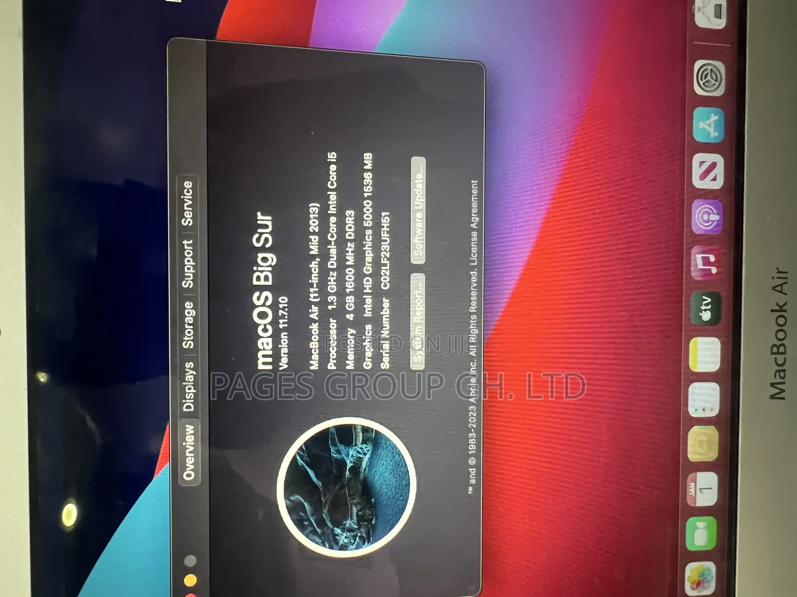 Laptop Apple MacBook Air 2013 4GB Intel Core I5 SSD 128GB