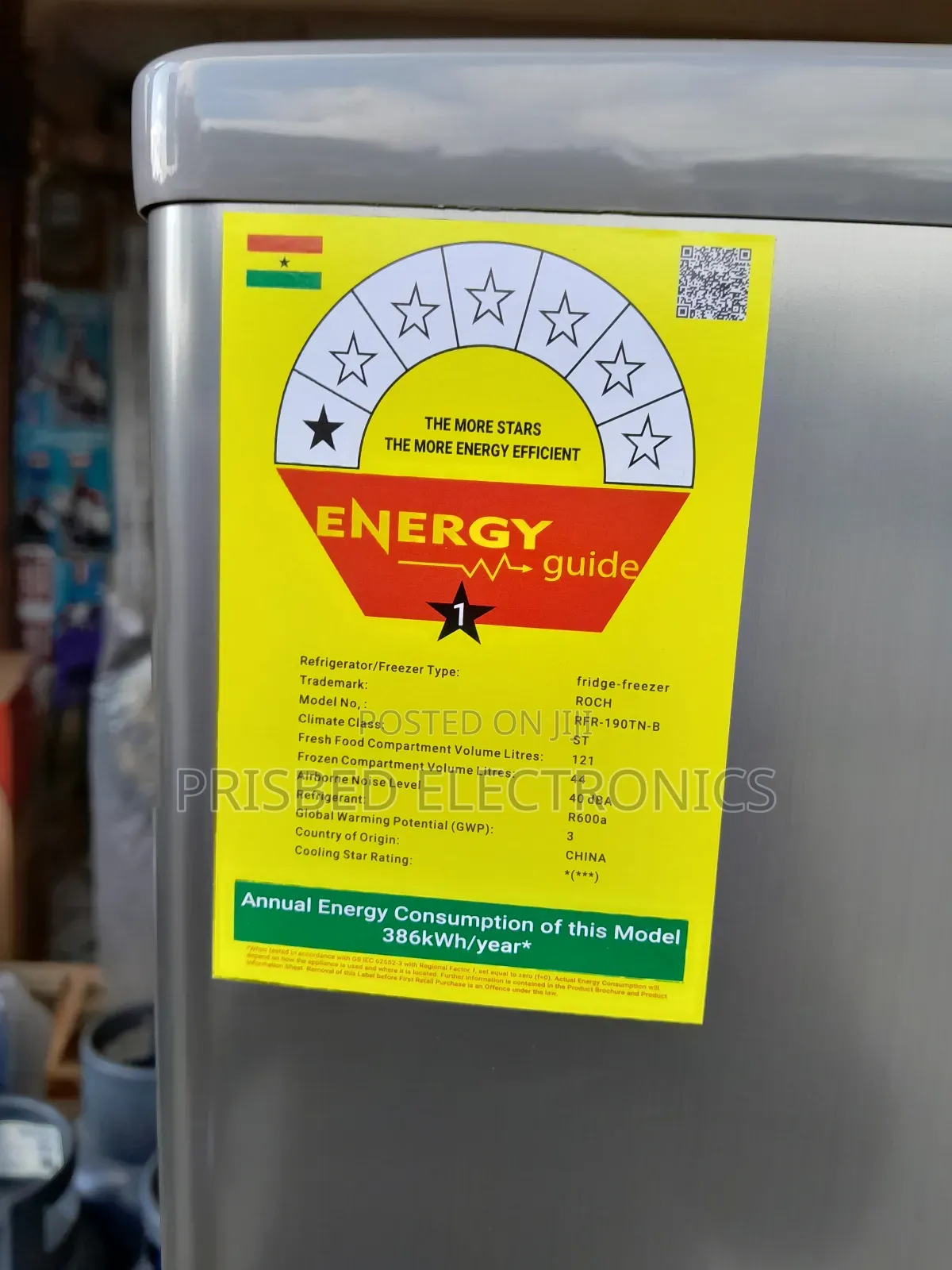 ROCH Durable Double Door Fridge 165 Litres Top Freezer