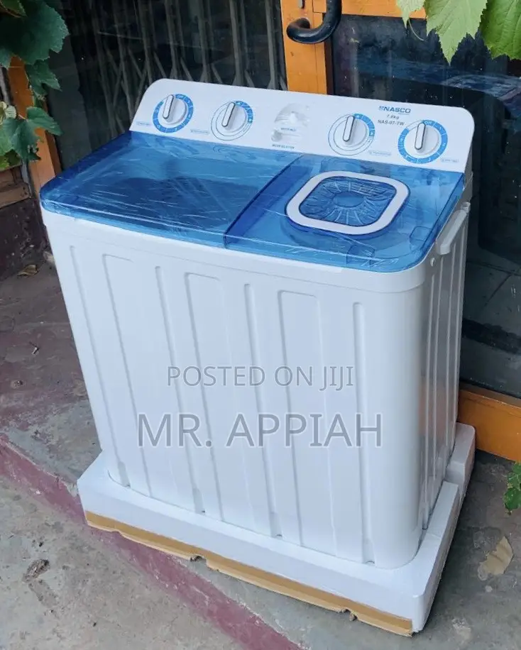Twin Tub Electric Nasco 7kg Semi-Auto Washing Machine.