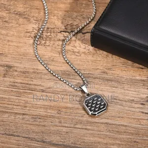 Men Square Pendant Necklace