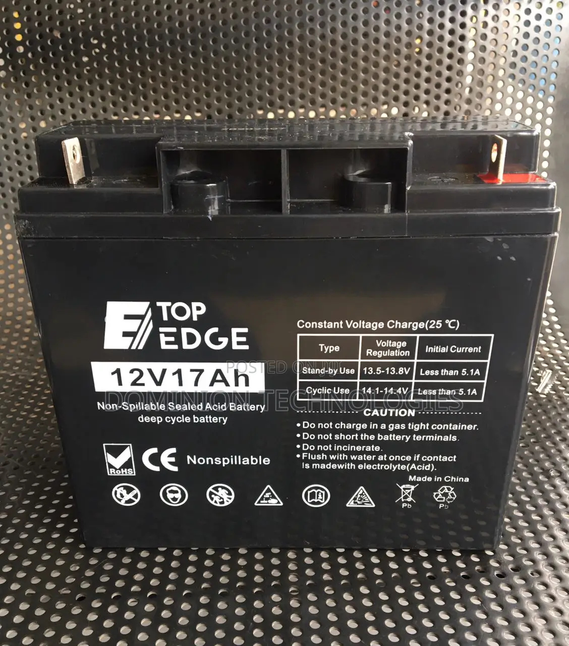Top Edge 12v/17ah Ups Battery