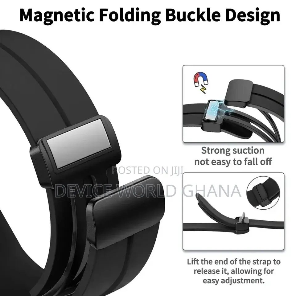 Pz Silicone Magnetic Buckle Strap for Samsung Watch 7 Ultra