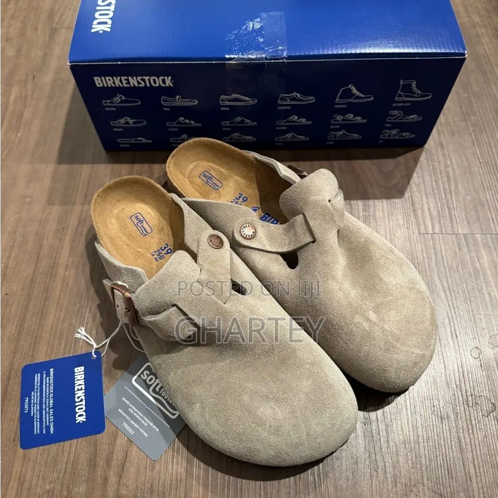 Boston Birkenstock Suede Leather Clog Sandals