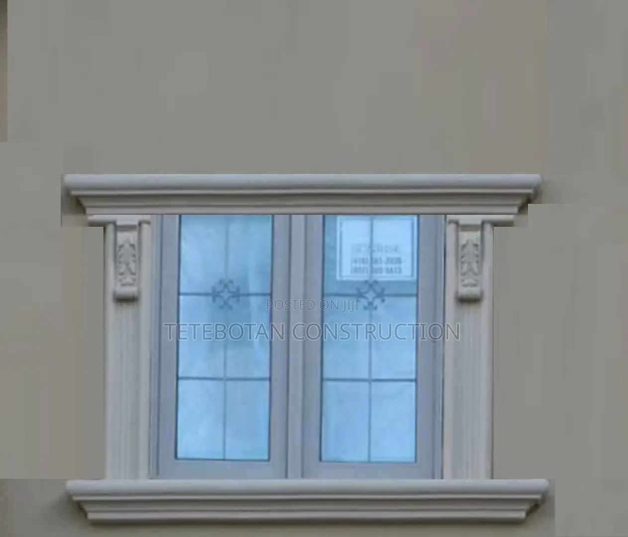 Window Design Decor Molding by Hand Using Mortar