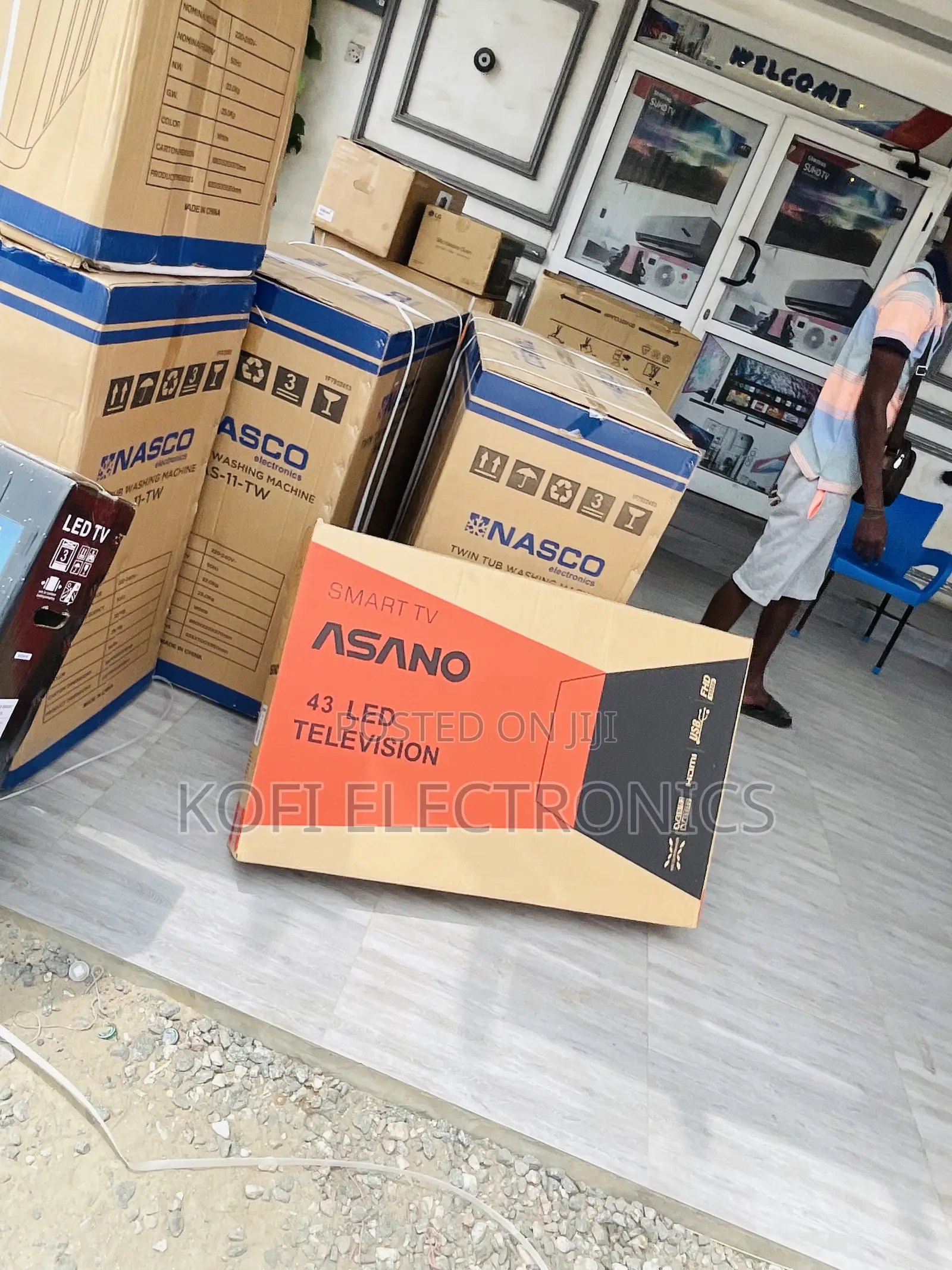 1st Class Asano 43”Smart Android Satellite Slim FHD Tele