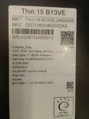 New Laptop MSI GF65 Thin 10UE 16GB Intel Core i7 SSD 512GB