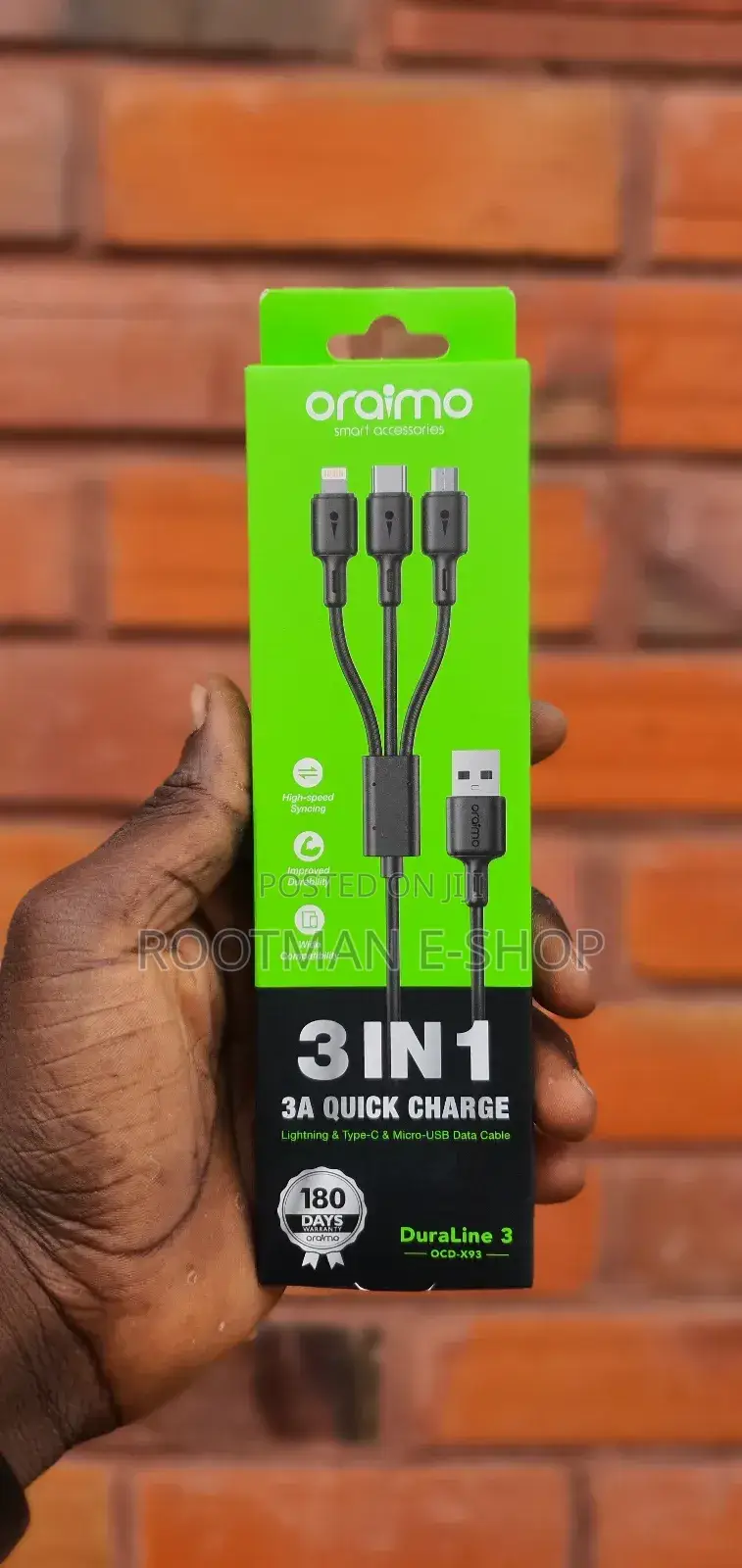 Oraimo Duraline 3 1.2m 3a Cable