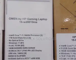 New Laptop HP Omen 16 16GB Intel Core I7 SSD 1T