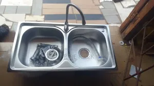 Double Armless Kitchen Sink Set With Tap
