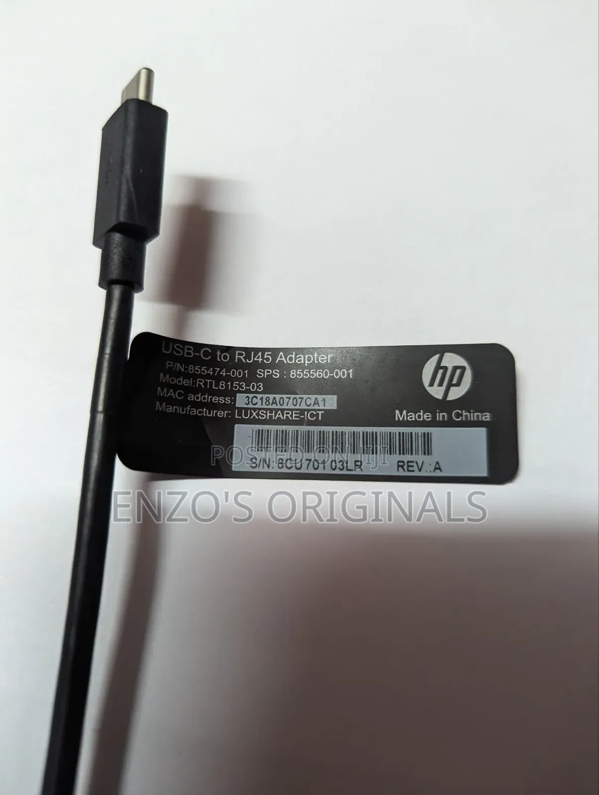 Oem Original Usb-C to Lan Network Rj45 Adapter Hp Brand