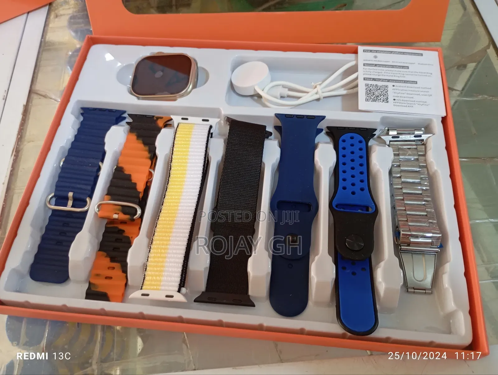 Fashion Luxury 7 in 1 Bracelets Silicon Smartwatch - Blue
