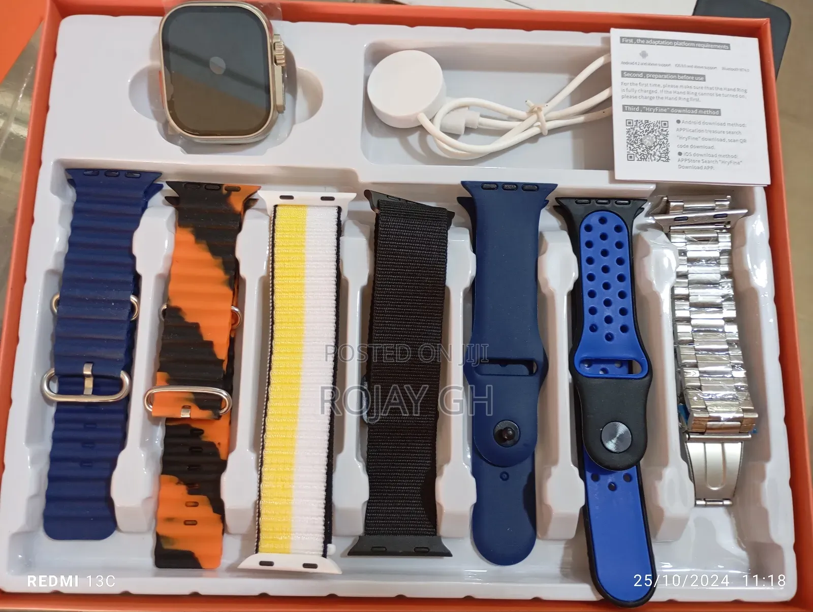 Fashion Luxury 7 in 1 Bracelets Silicon Smartwatch - Blue