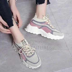 Casual Walking Sneakers - 04-Khaki/Pink