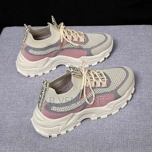 Casual Walking Sneakers - 04-Khaki/Pink