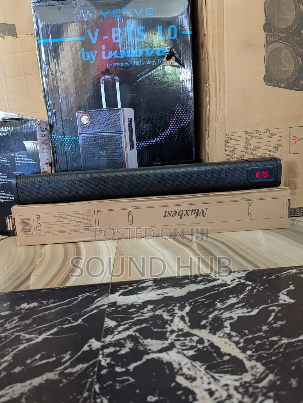 Maxbest MB-T125 HIFI Wireless TV Sound Bar - Black