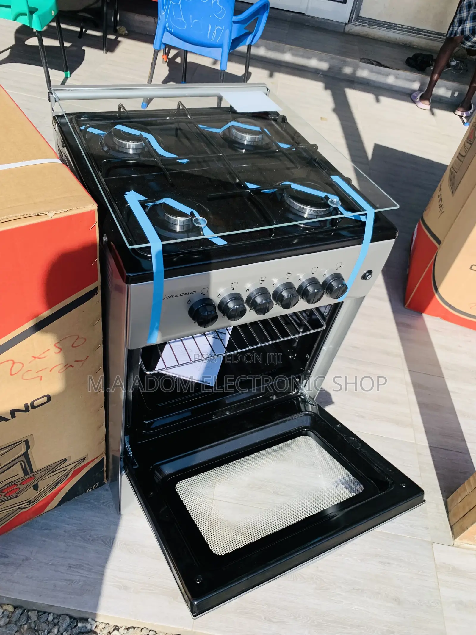 Black Silver Color Gas Cooker 50x50 Cm